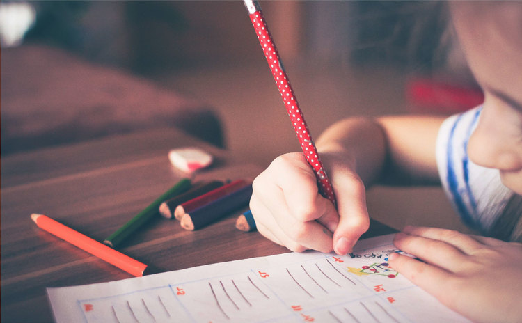 Girl writing